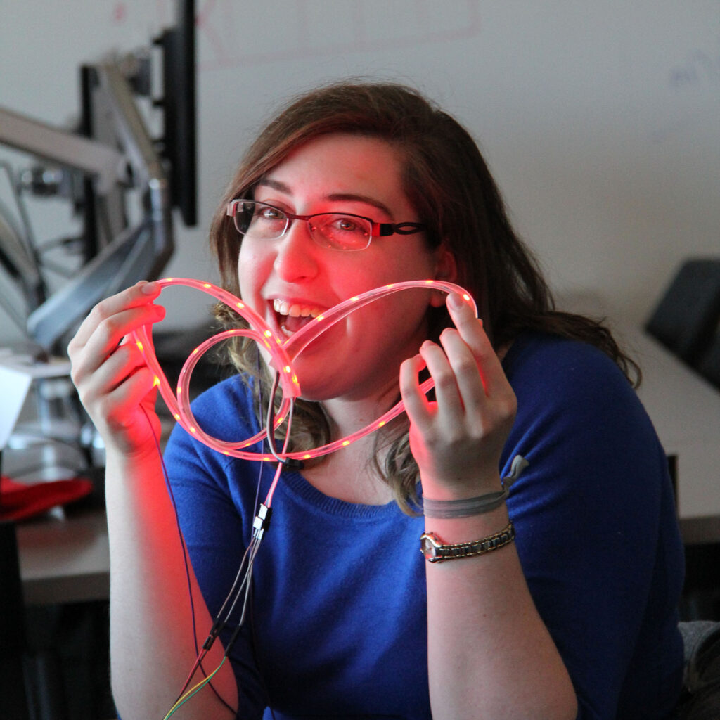 Myself holding part of the 5-meter RGB light strip
