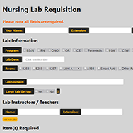 Screenshot of request form