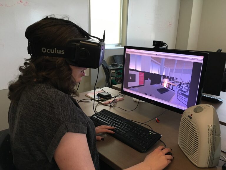Photo of Brittney going through the simulation