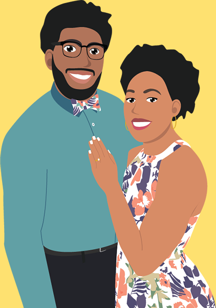 Realistic vector illustration of couple
