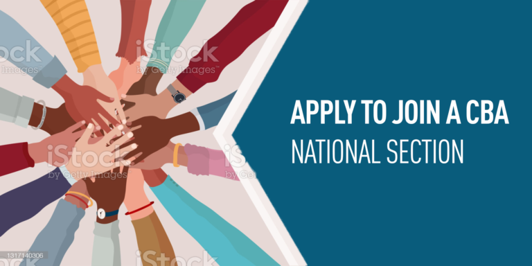 Apply to Join a CBA National Section. Multi-ethnic community concept. Diversity of people. Social network concept. Sharing of ideas and information